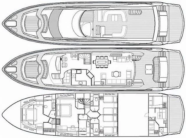 diagram, engineering drawing aboard SYDNEY Yacht for Charter