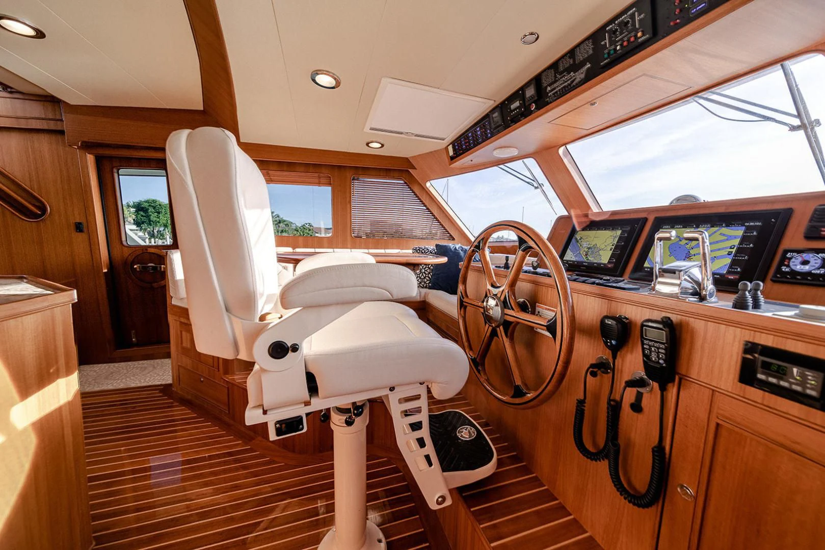 a white chair in a room aboard EASYWAY Yacht for Sale