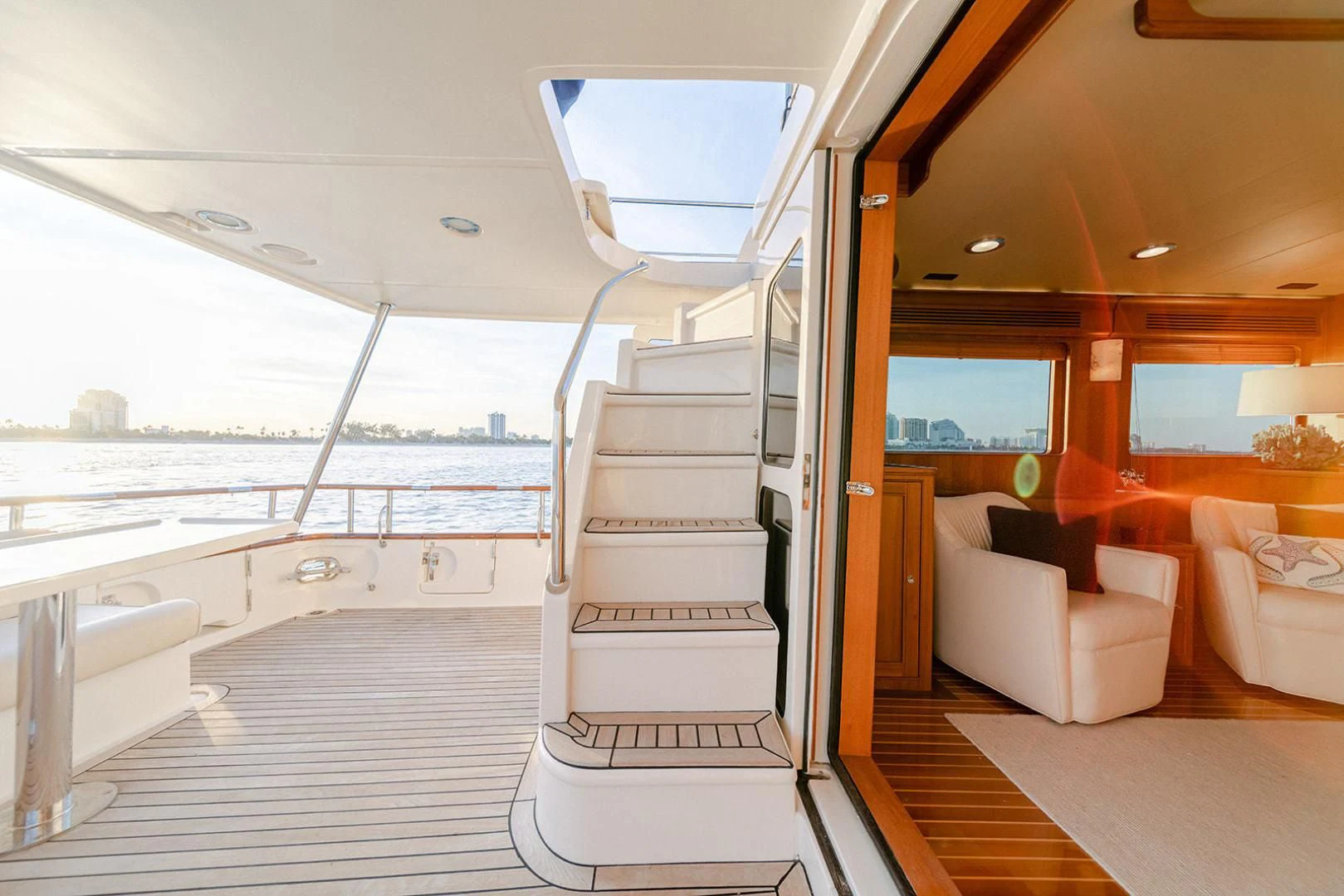 a boat with a staircase aboard EASYWAY Yacht for Sale