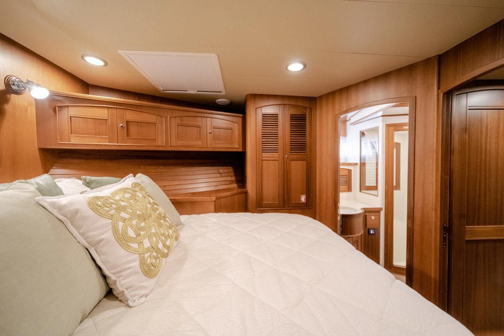 a bed in a room aboard EASYWAY Yacht for Sale