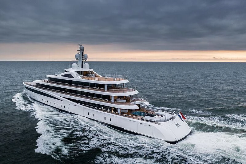 a ship in the water aboard DEFY Yacht for Sale