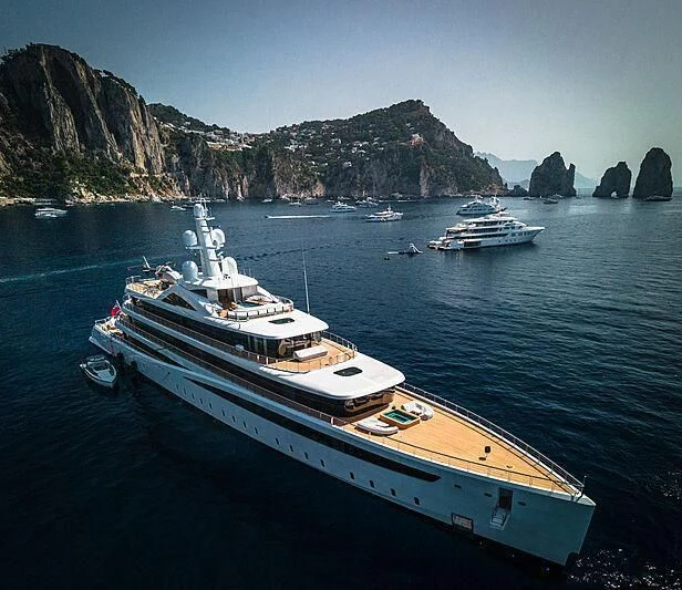 a boat in the water aboard DEFY Yacht for Sale