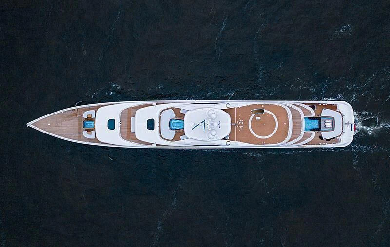 a white rectangular object with a logo aboard DEFY Yacht for Sale