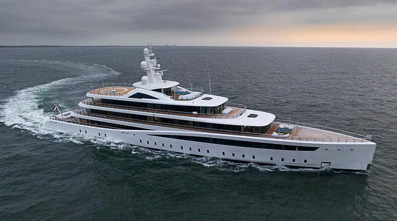 a ship in the ocean aboard DEFY Yacht for Sale