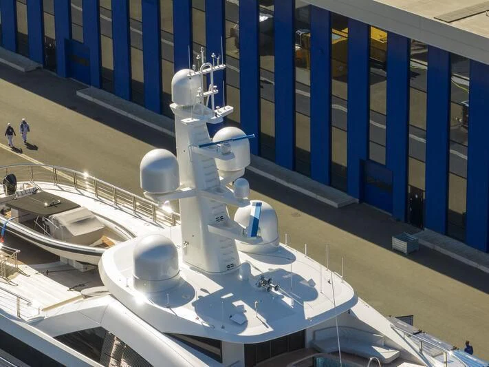 a white machine with blue lights aboard DEFY Yacht for Sale