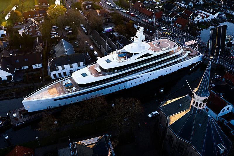 a high angle view of a ship aboard DEFY Yacht for Sale