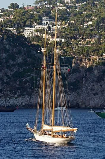 a sailboat on the water aboard ELENA OF LONDON Yacht for Sale