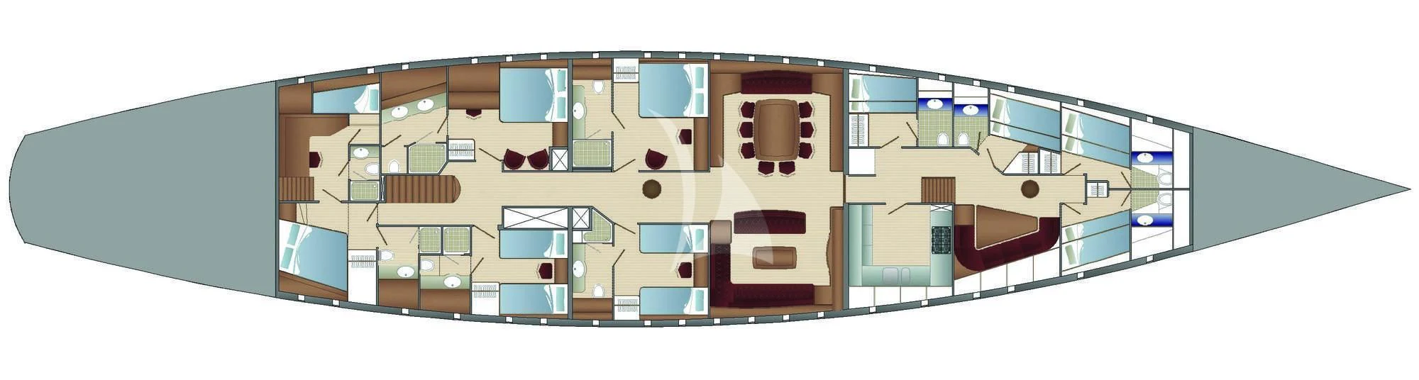 a computer generated image of a building aboard ELENA OF LONDON Yacht for Sale
