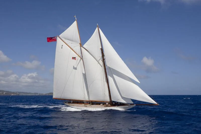 a sailboat on the water aboard ELENA OF LONDON Yacht for Sale