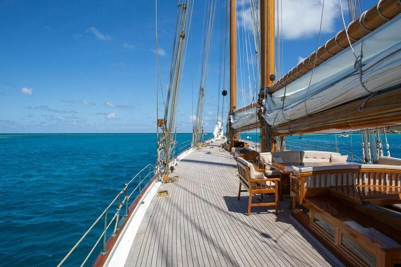 a deck of a boat aboard ELENA OF LONDON Yacht for Sale