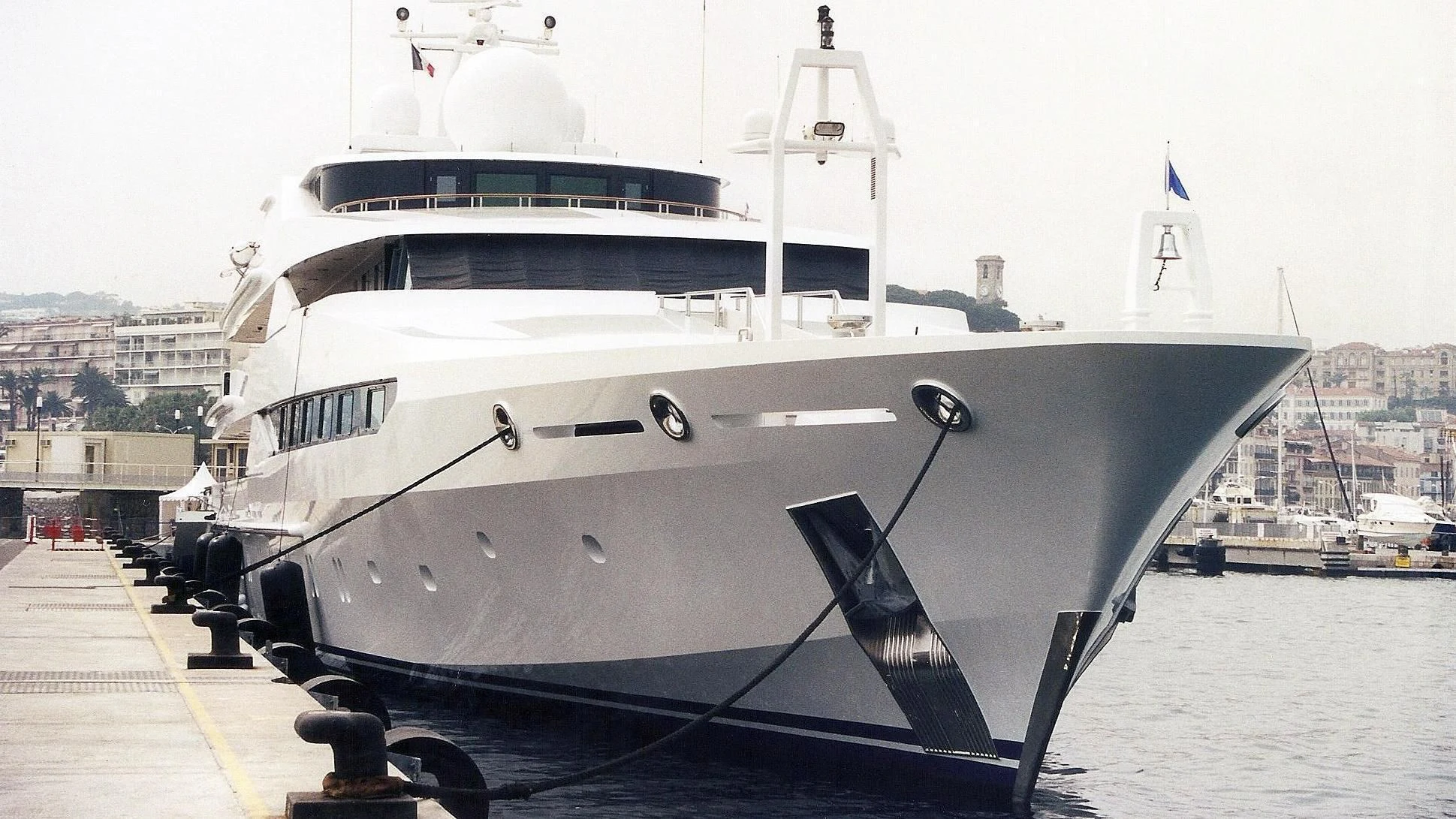 a large white boat aboard CONSTELLATION Yacht for Sale
