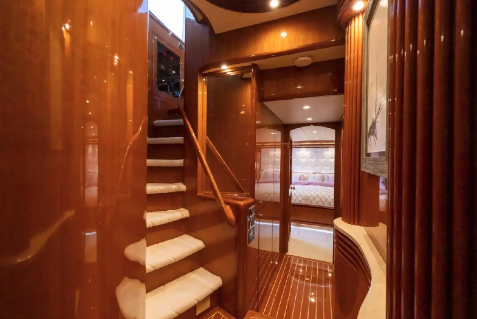 a set of stairs leading to a room aboard WRITE SOON Yacht for Sale