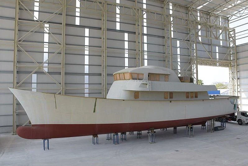 a large metal object in a warehouse aboard FARMONT/PEER GYNT 38M Yacht for Sale