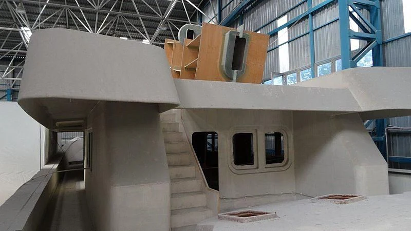 a building with a staircase aboard FARMONT/PEER GYNT 38M Yacht for Sale
