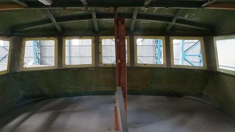 a room with windows and a ladder aboard FARMONT/PEER GYNT 38M Yacht for Sale