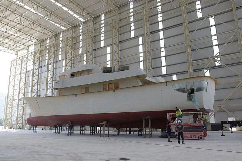 a large space ship in a building aboard FARMONT/PEER GYNT 38M Yacht for Sale