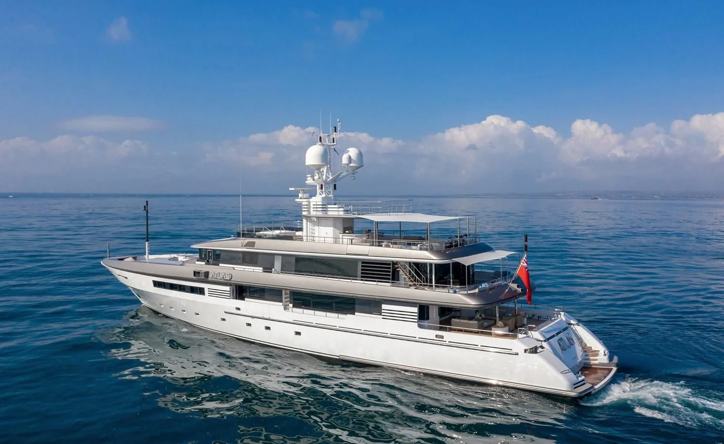 a boat on the water aboard ATLAS Yacht for Sale