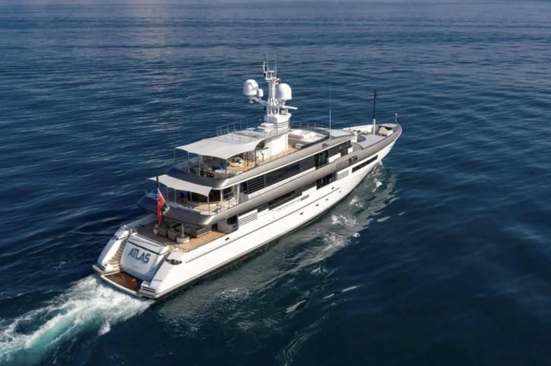 a ship in the water aboard ATLAS Yacht for Sale