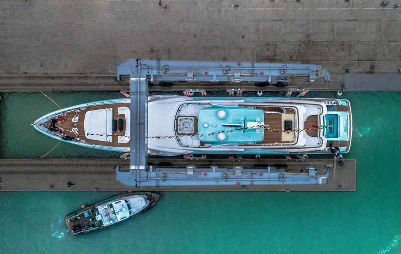 a model of a space ship aboard LATONA Yacht for Sale