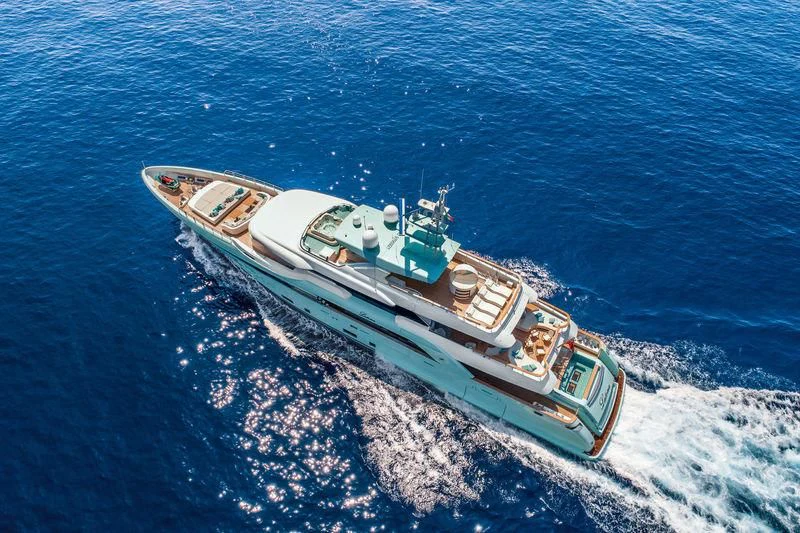 a ship in the ocean aboard LATONA Yacht for Sale