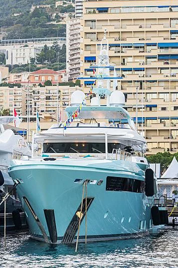 a large white boat in the water aboard LATONA Yacht for Sale