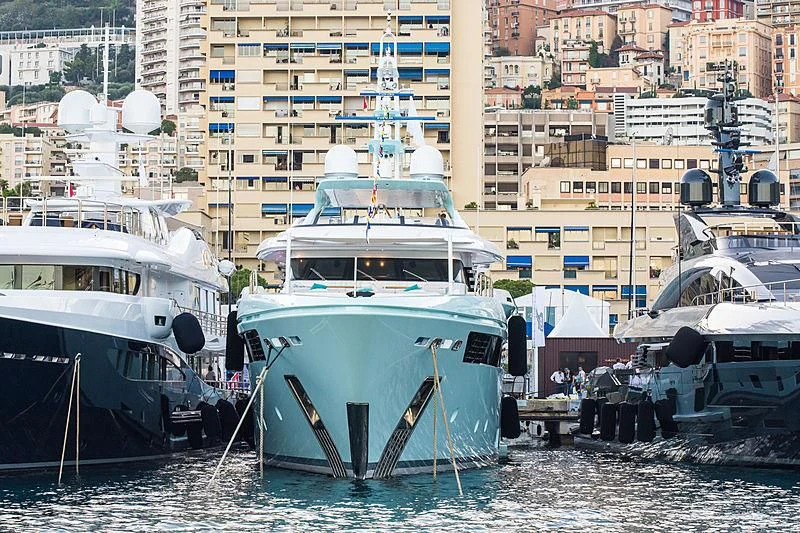 boats are parked in the water aboard LATONA Yacht for Sale