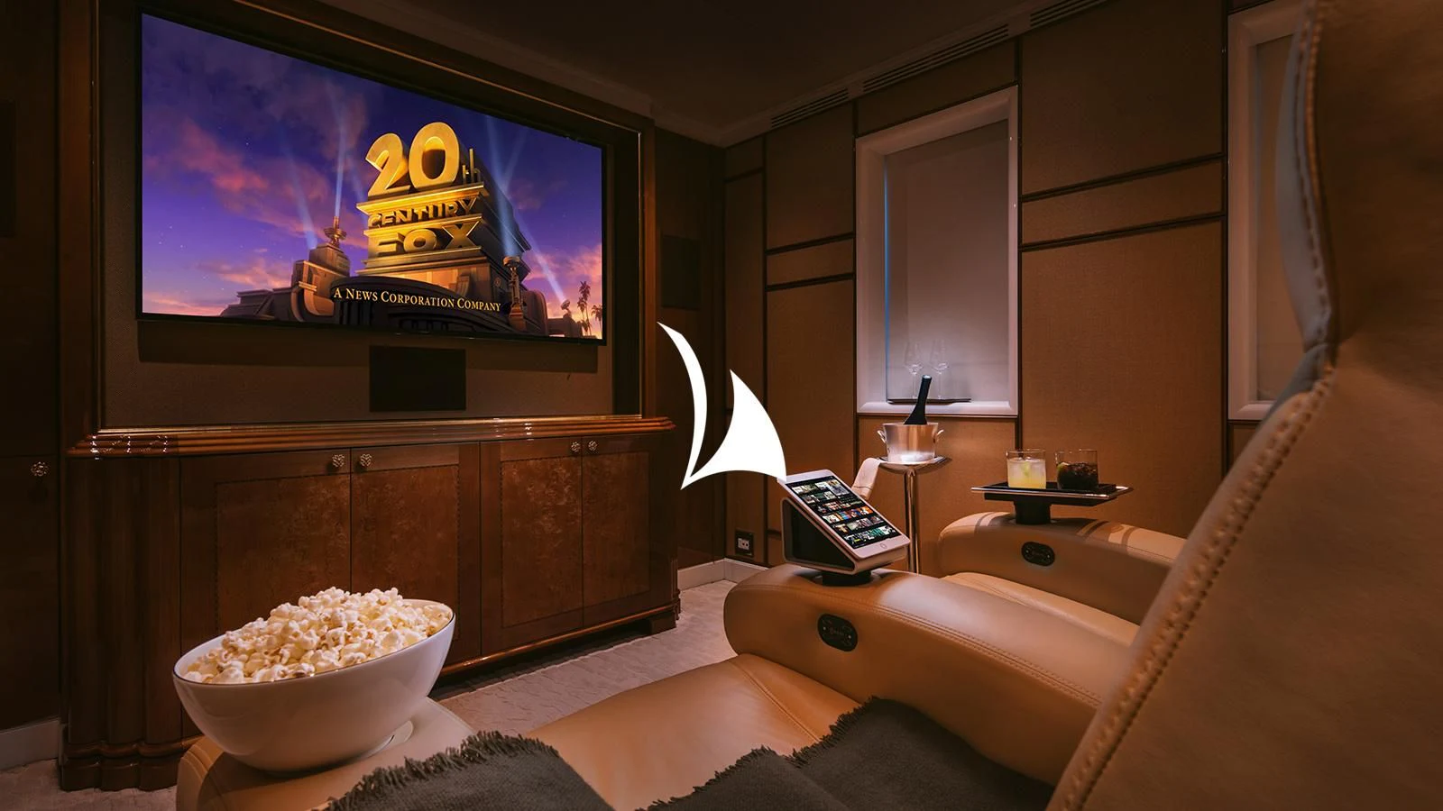 a tv on a wall aboard AELIA Yacht for Sale