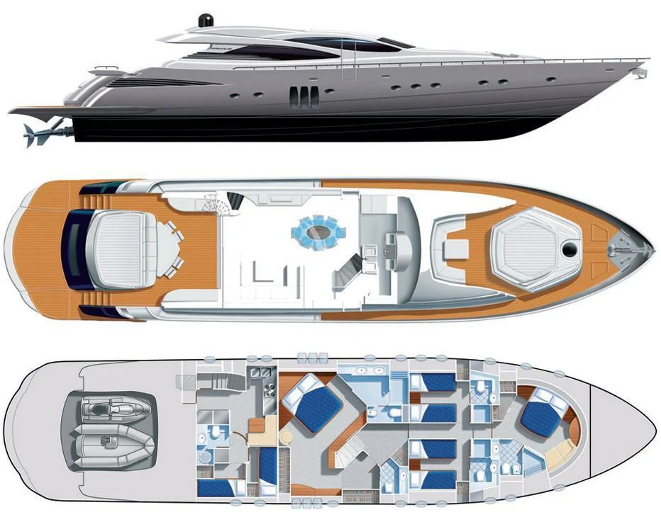 diagram aboard DANZAS Yacht for Sale