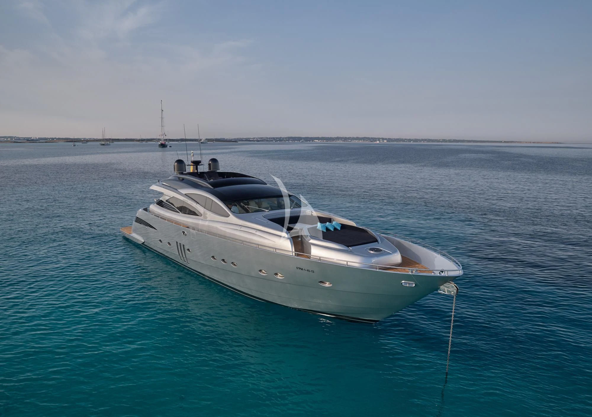 a white yacht in the water aboard DANZAS Yacht for Sale