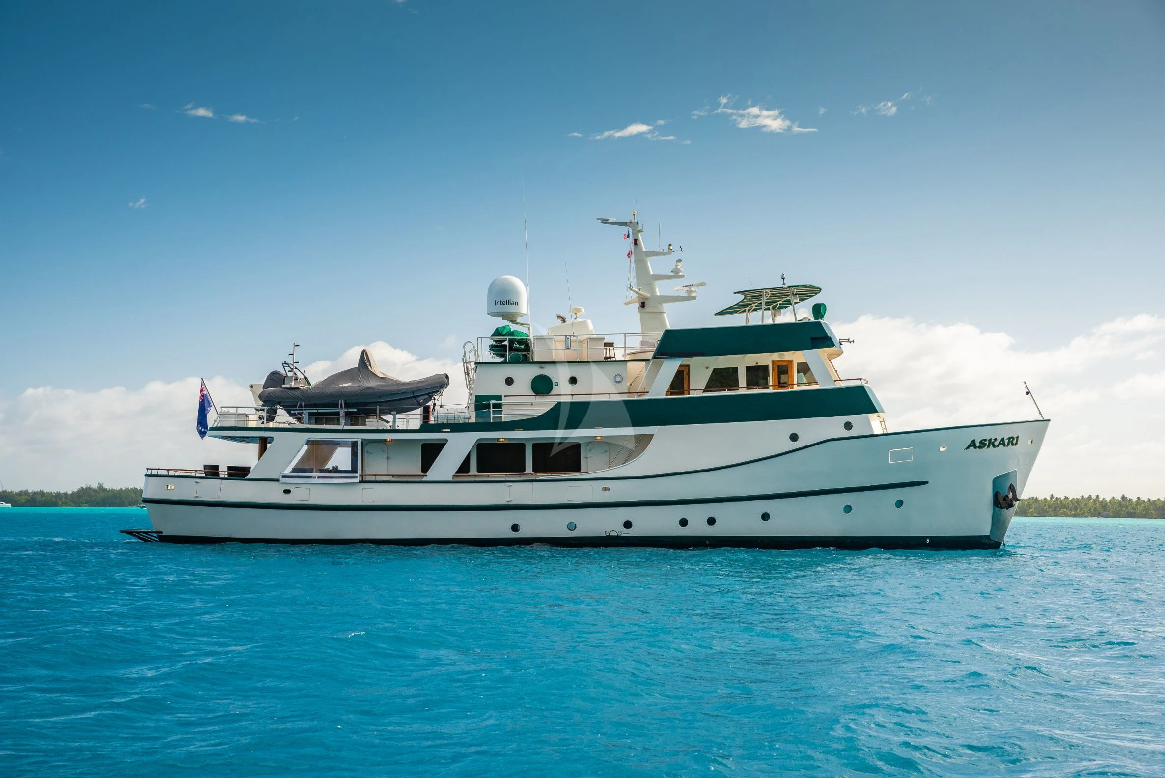 a boat on the water aboard ASKARI Yacht for Sale