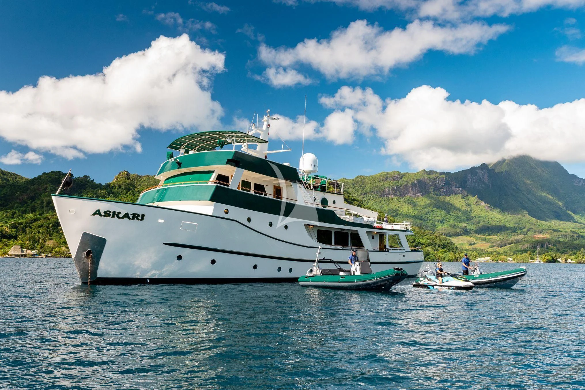 a boat on the water aboard ASKARI Yacht for Sale