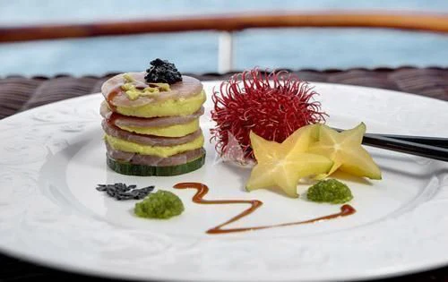 a plate of desserts aboard ASKARI Yacht for Sale