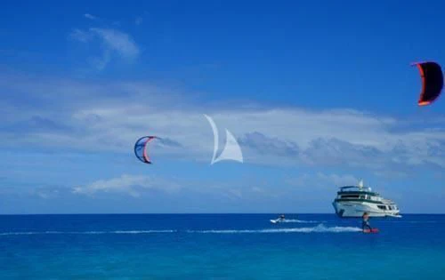 a boat sailing in the sea aboard ASKARI Yacht for Sale