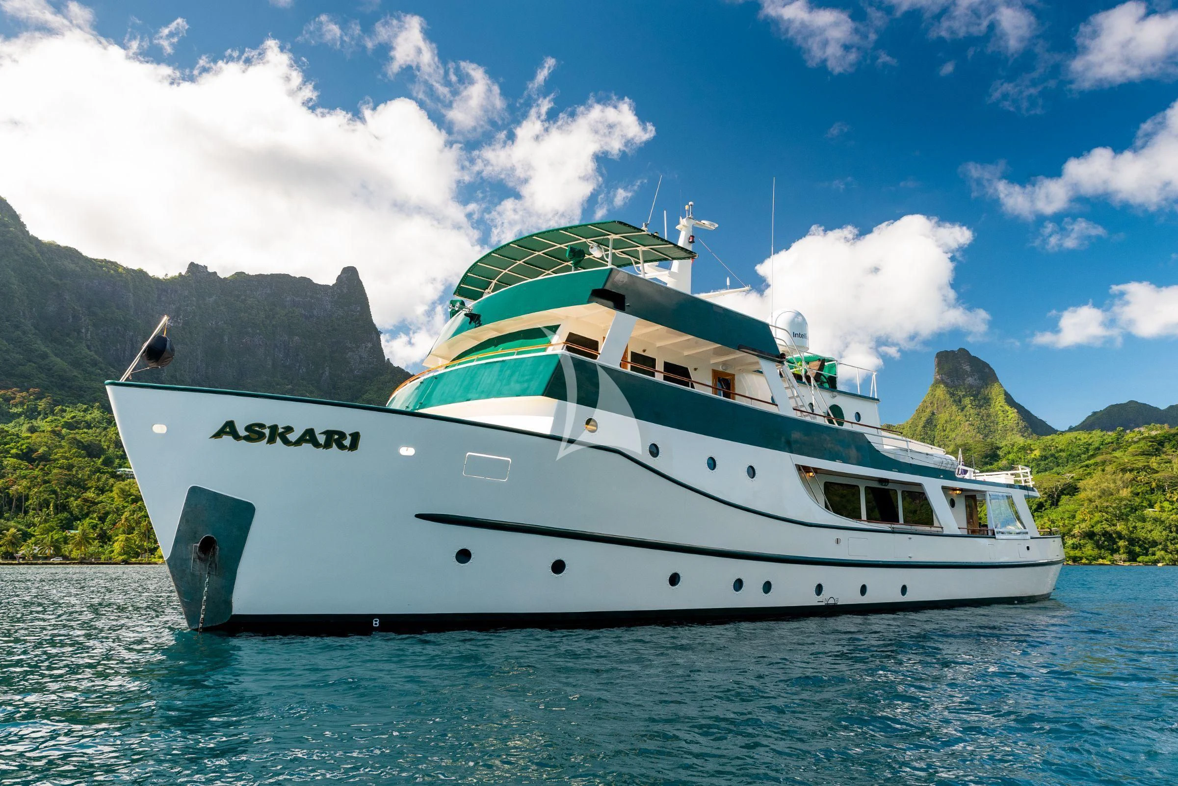 a boat on the water aboard ASKARI Yacht for Sale