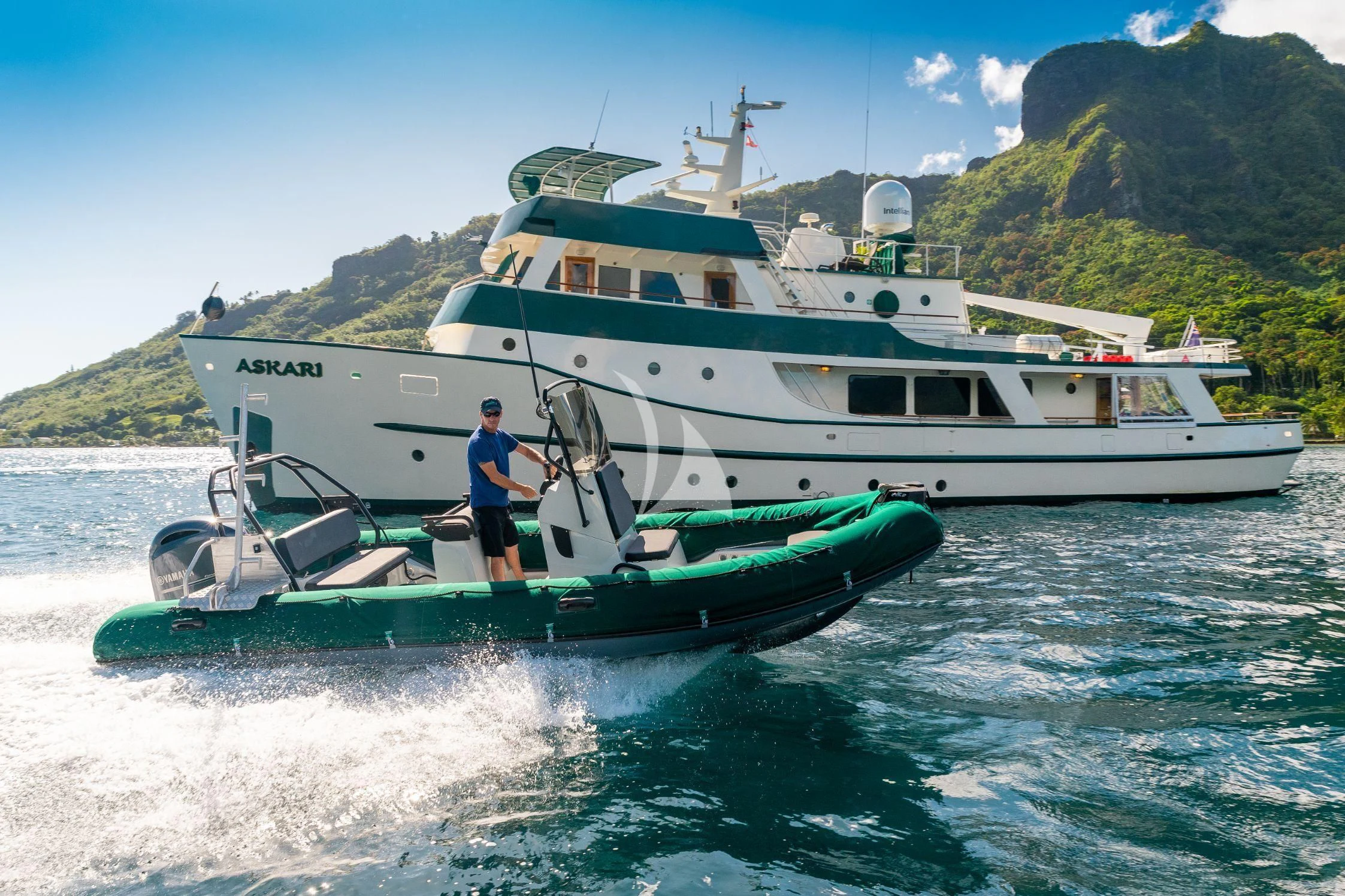 a boat on the water aboard ASKARI Yacht for Sale