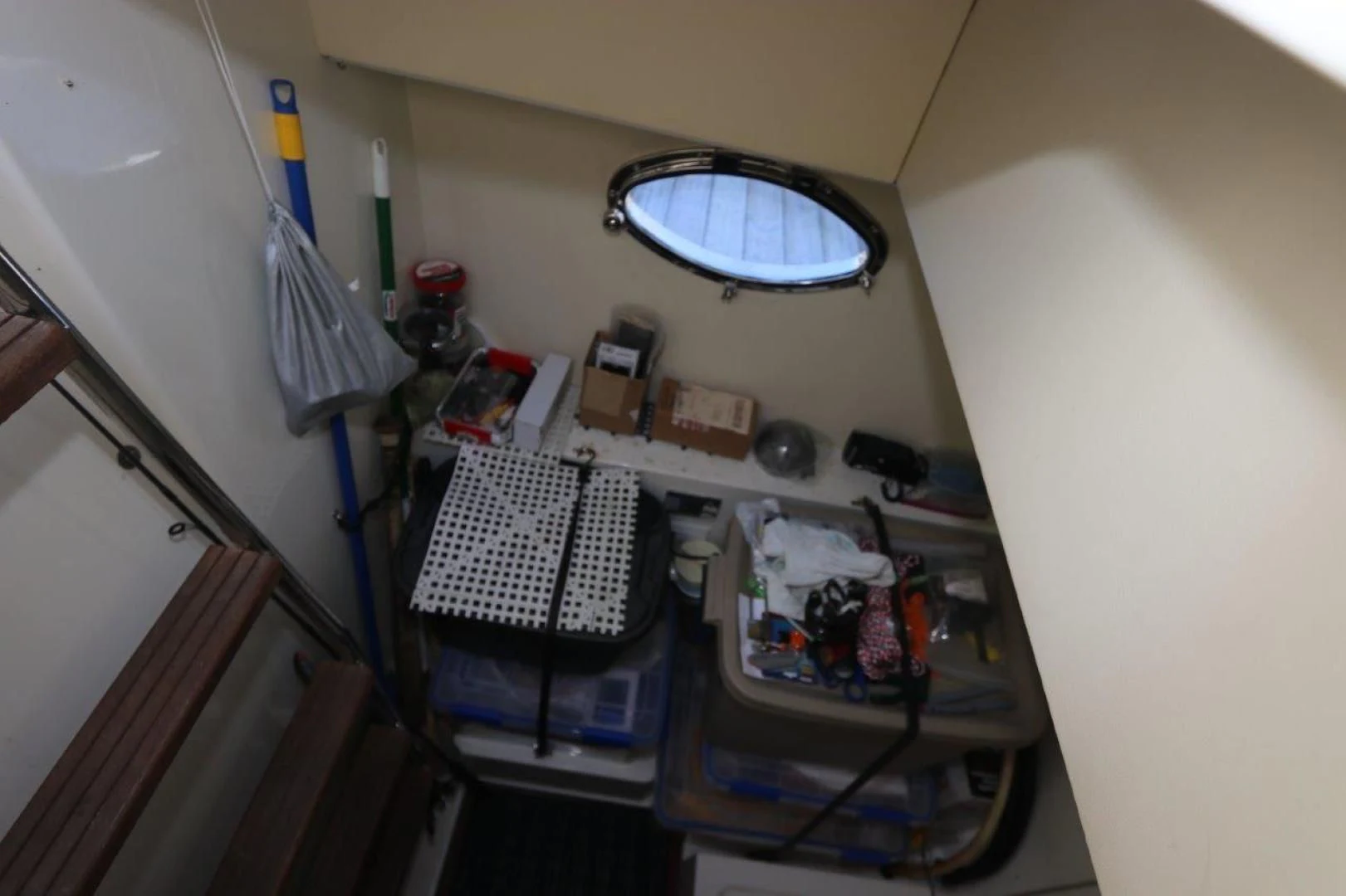 a small space with a computer and other objects on it aboard SECOND THOUGHTS Yacht for Sale