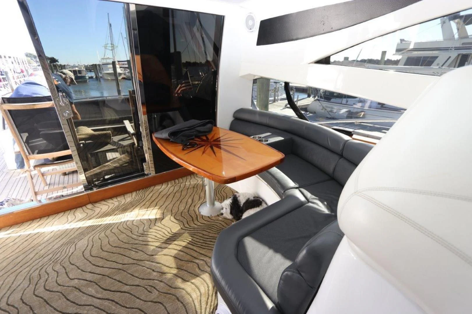 a cat on a boat aboard SECOND THOUGHTS Yacht for Sale