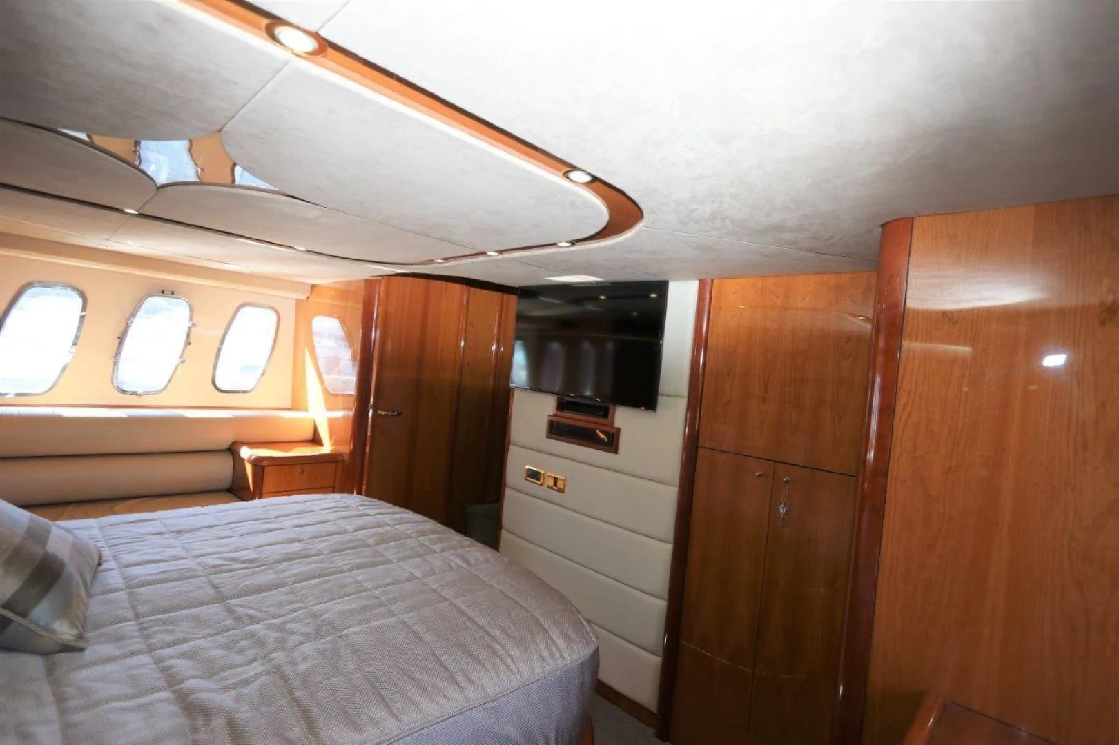 a small bedroom with a bunk bed aboard SECOND THOUGHTS Yacht for Sale