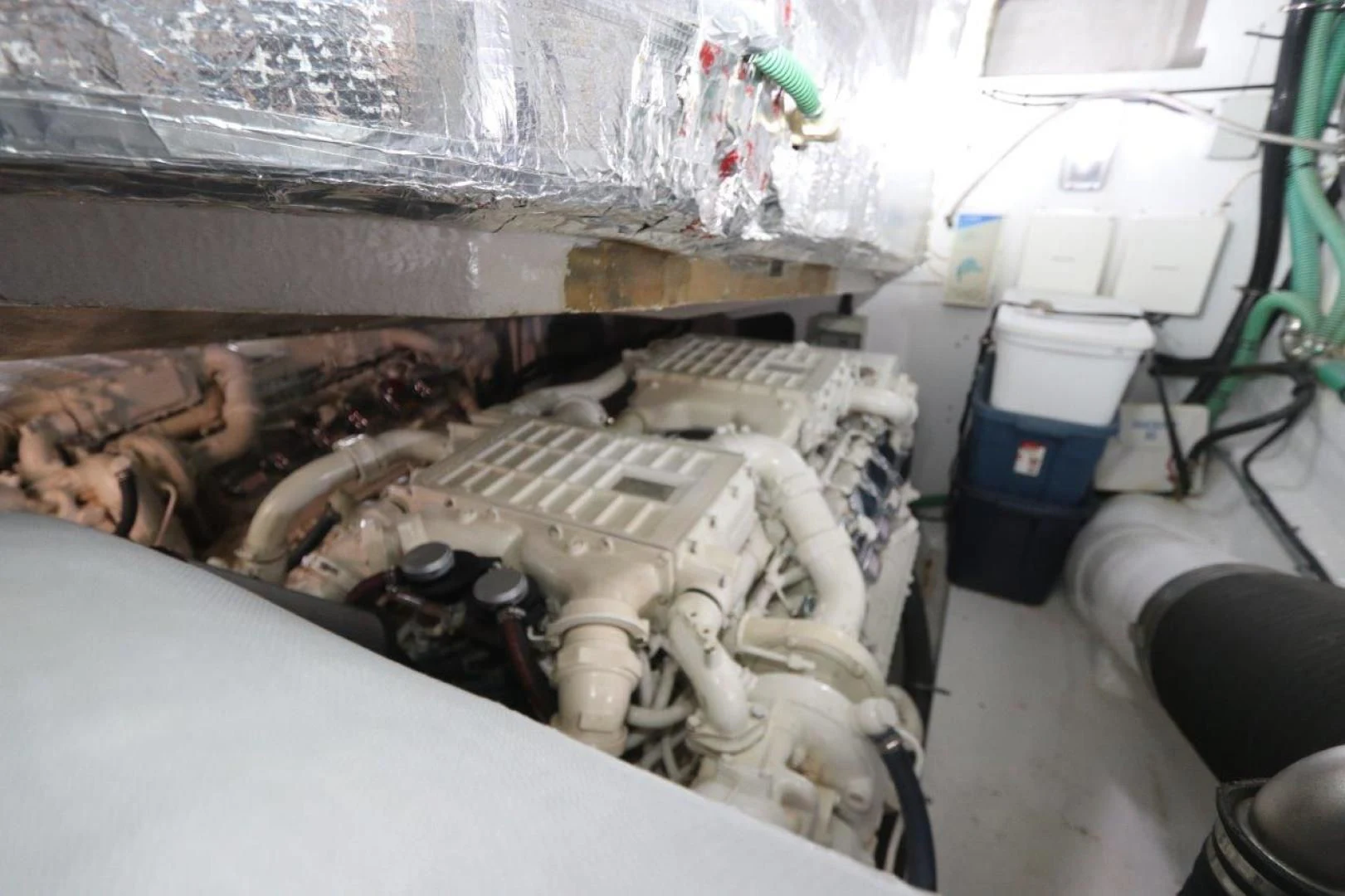 a car with a hood open aboard SECOND THOUGHTS Yacht for Sale