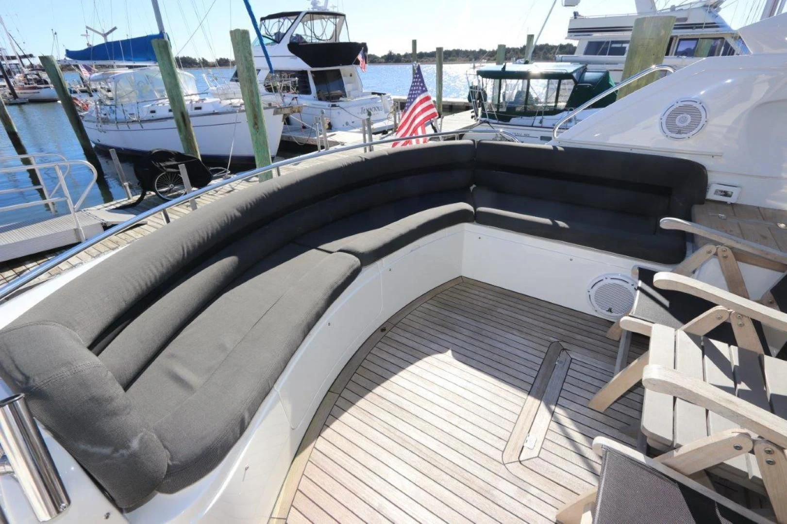 the front of a boat aboard SECOND THOUGHTS Yacht for Sale