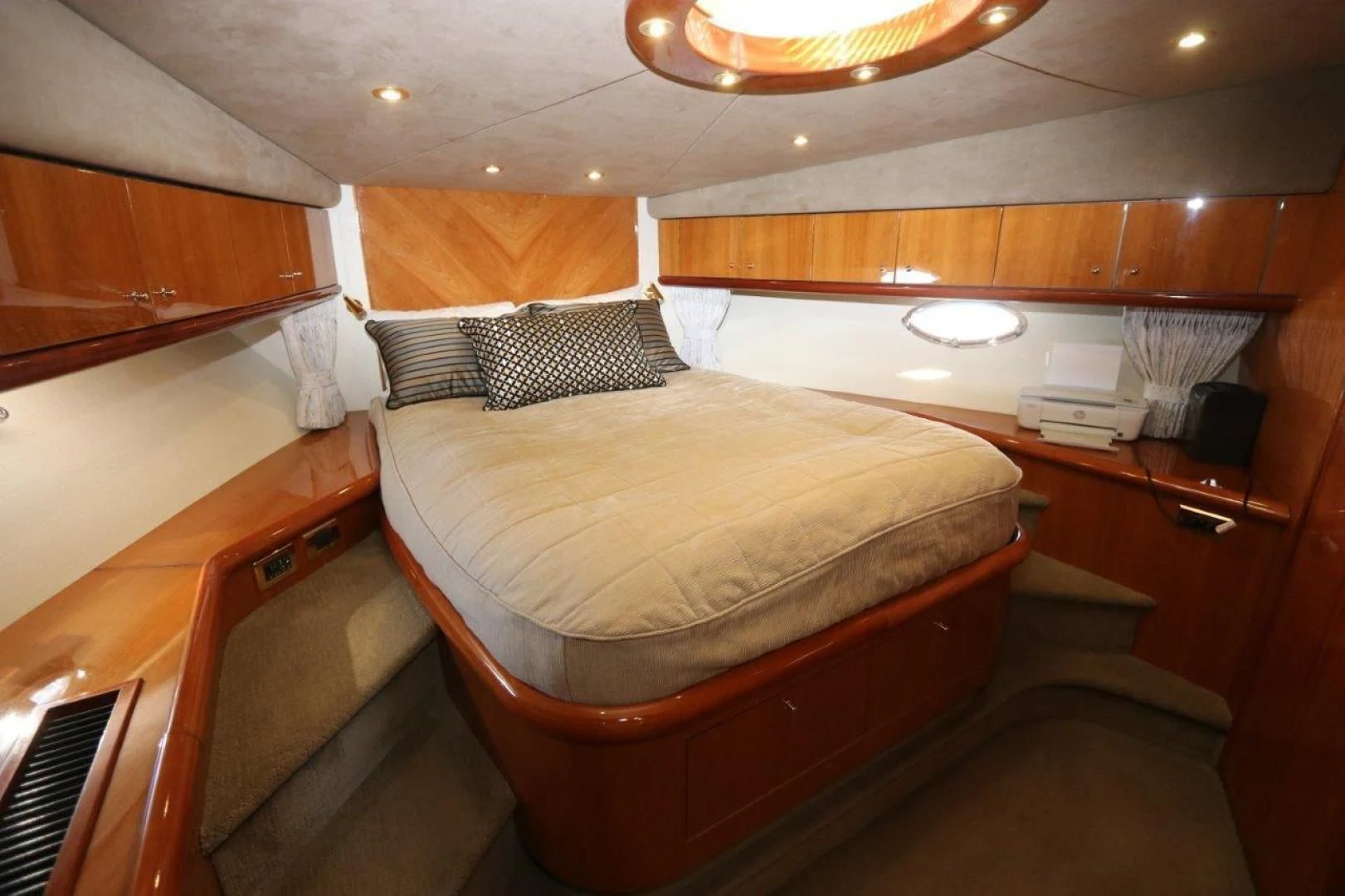 a room with two beds aboard SECOND THOUGHTS Yacht for Sale