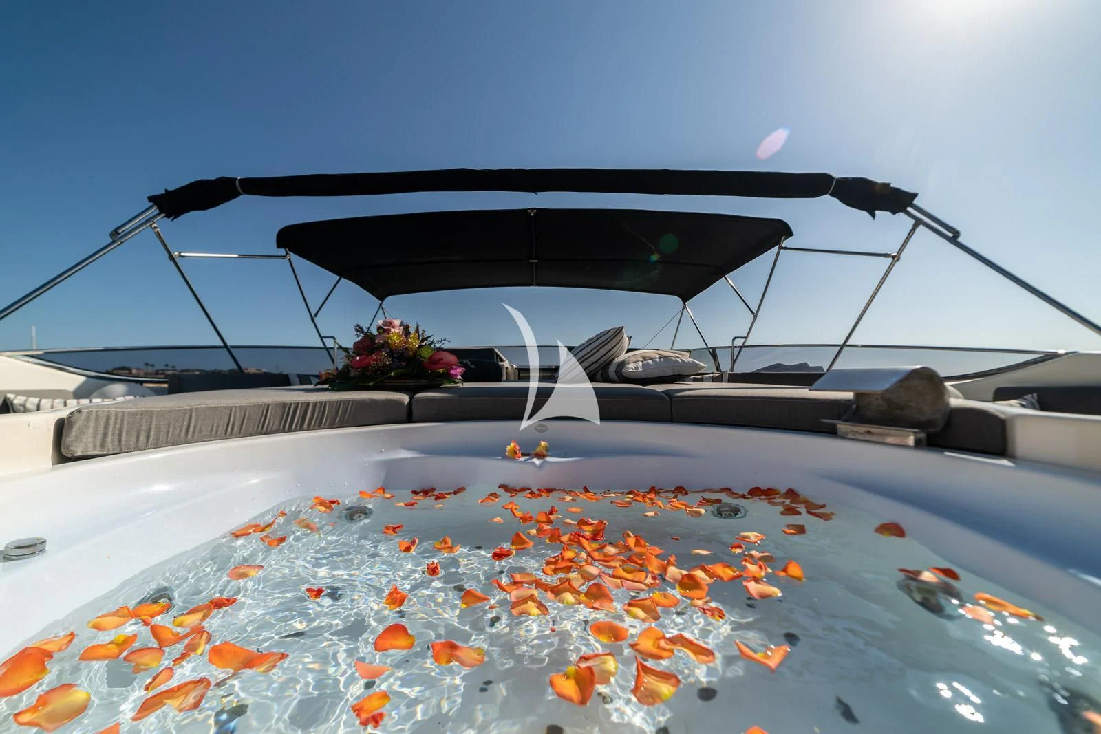 a boat on a table aboard IRMAO Yacht for Sale