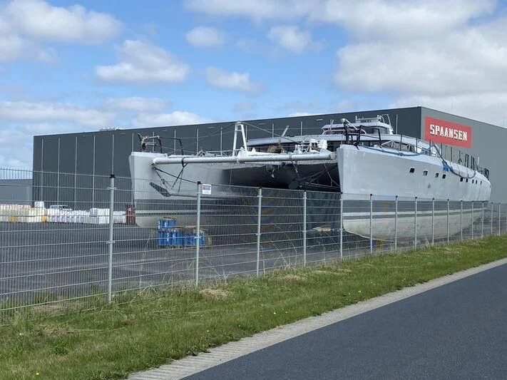 a large ship in a body of water aboard SABRINA Yacht for Sale