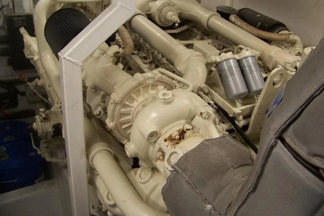 a car with a broken hood aboard KAILANI Yacht for Sale