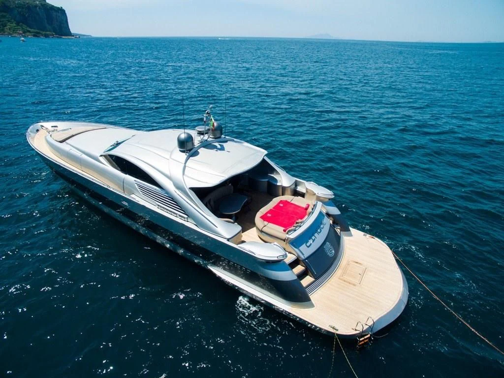 a boat on the water aboard CINQUE Yacht for Sale