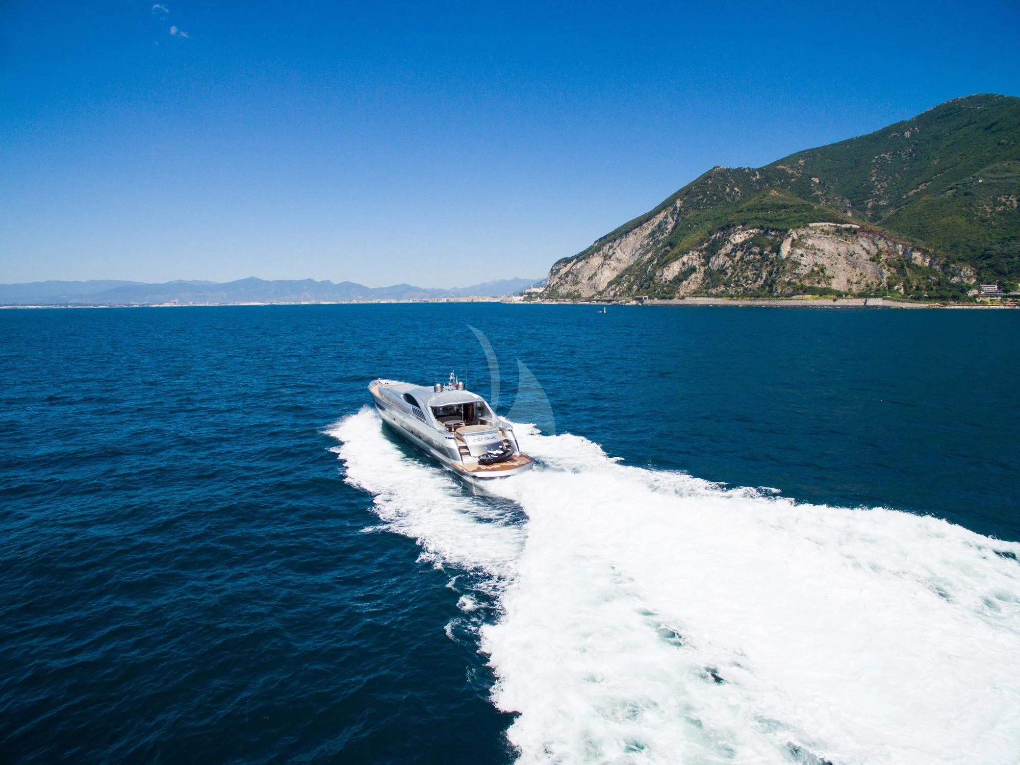 a boat on the water aboard CINQUE Yacht for Sale