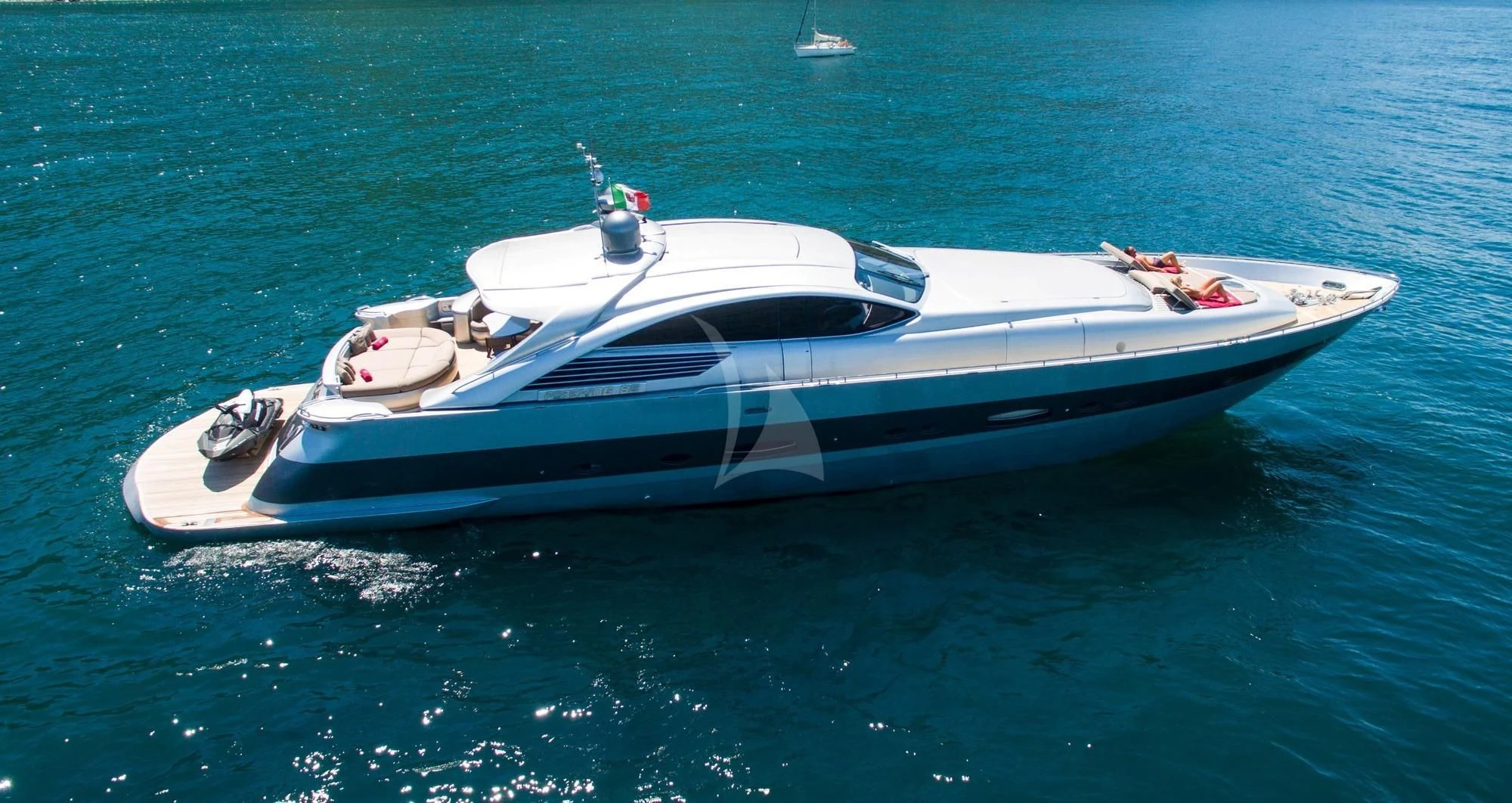 a boat on the water aboard CINQUE Yacht for Sale