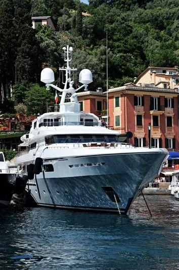 a large boat in the water aboard ELENA V Yacht for Sale
