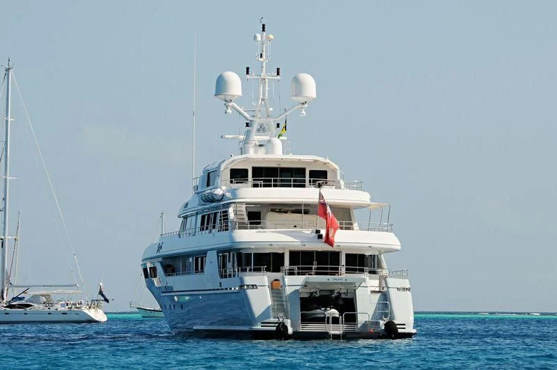 a large white boat in the water aboard ELENA V Yacht for Sale