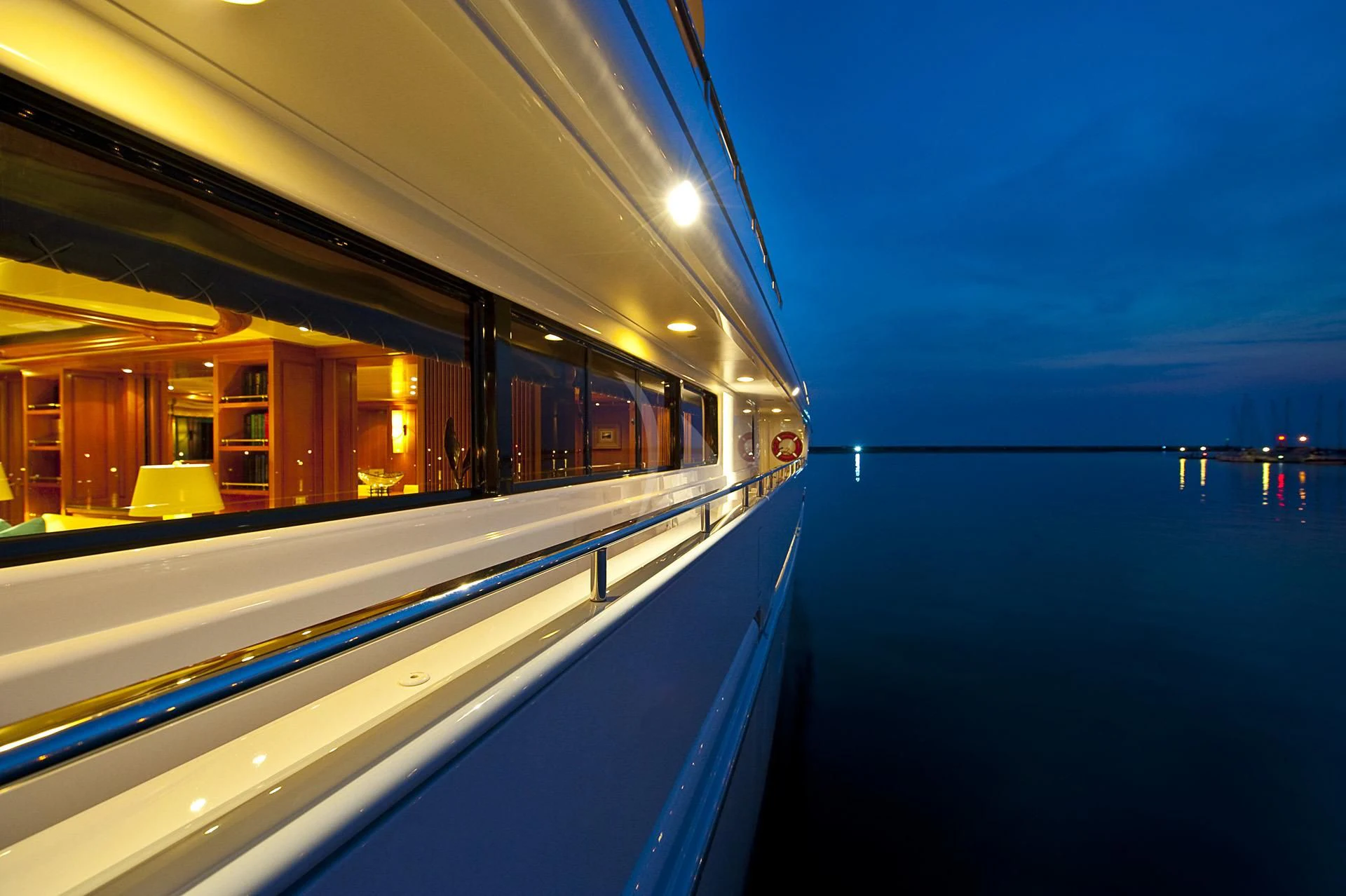 a train on the railway tracks aboard ELENA V Yacht for Sale
